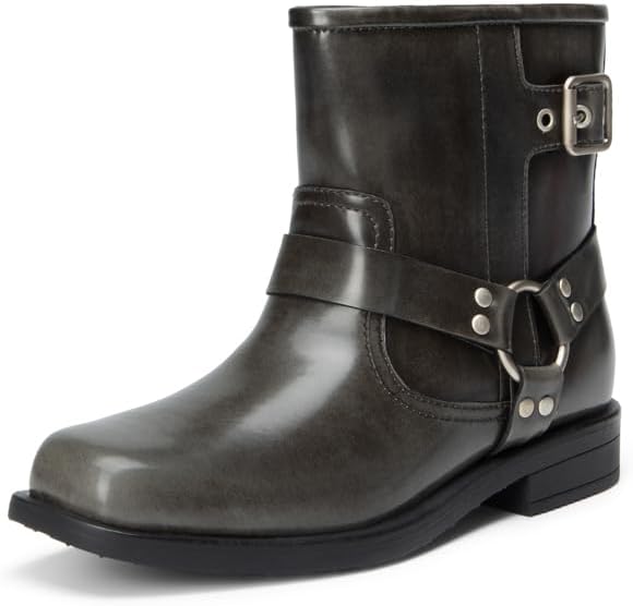 DREAM PAIRS Girls Combat Boots with Side Zipper Ankle Booties Shoes
