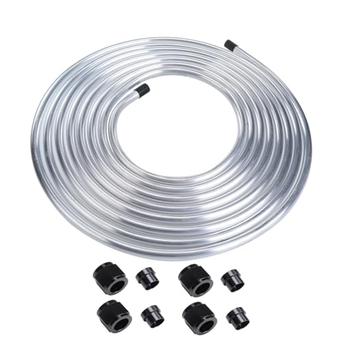AC PERFORMANCE 1/2" Aluminum Fuel Line Hard Tube with -8 AN Female Hardline Tube Nut and Sleeve Fitting