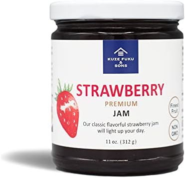 [KUZE FUKU & SONS] Strawberry Jam, Fruit Preserves Made with Natural Non-GMO Real Fruit, No Artificial Flavors (11 Oz /311.84 g)
