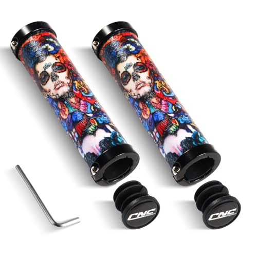 Chooee 3D Mountain Bike Grips,130mm Silicone MTB Handlebar Grip,Double Lock on Bicycle Comfortable Handle bar Grip Clown