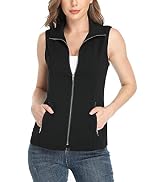 MISS MOLY Vests For Women Casual Lightweight Full-Zip Military Vest Golf Sleeveless Jacket with P...