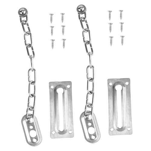 HONITANO 2 pezzi Catena Sicurezza per Porta in Acciaio Inossidabile Serratura Catena Robusta Intrusione con per Porte Blindate e Interne Protezione Privacy e Sicurezza