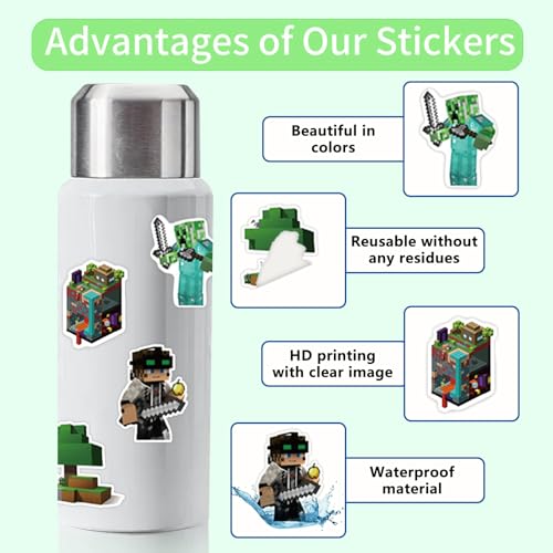 CUBarty 120 Stück Pixe Sticker Set, Pixe Aufkleber, Pixe Sticker, Erwachsene Cartoon Anime Stickers Aufkleber für Telefon, Auto, Laptop, Fahrrad, Wasserflaschen (B)