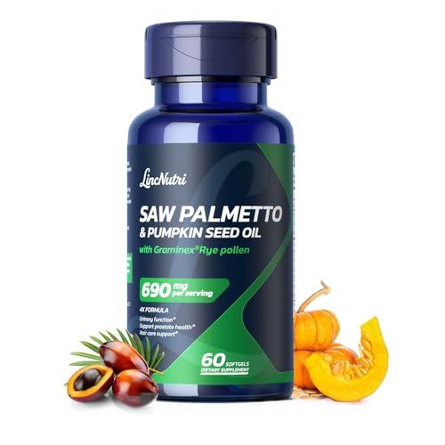 LincNutri Saw Palmetto for Men Prostate Health Supplement, Medicinal Grade - Pumpkin Seed Oil - Graminex - Nettle Supports Urinary Function & Hair Loss Prevention, DHT Blocker