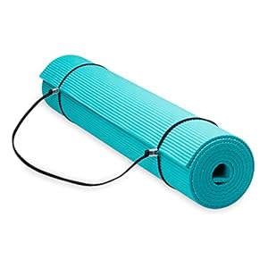 Gaiam Essentials Premium Yoga Mat with Yoga Mat Carrier Sling (72″L x 24″W x 1/4 Inch Thick)