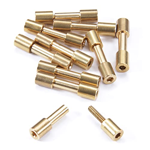 Corby Bolt Fasteners (10 Pack) for DIY Handles &amp; Knife Handle Repair - USA Size (0.187 x 0.120 x 0.9 Inch) - (Brass) - for Full Tang Fixed Blade Knives