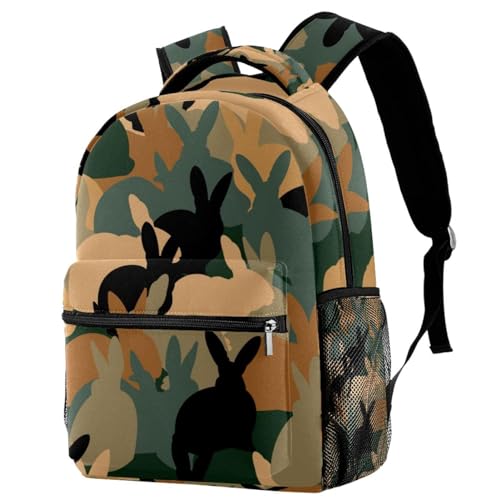 Sac de voyage décontracté et scolaire à motif lapin pour les sorties et les weekends des ados