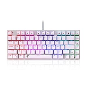 Z-88 RGB Beleuchtete Mechanische Tastatur , Kompakt ohne Numpad ,DIY Schalter mit LED-Beleuchtung 81 Tasten E-YOOSO US-Layout Keyboard ,Weiß (QWERTY)
