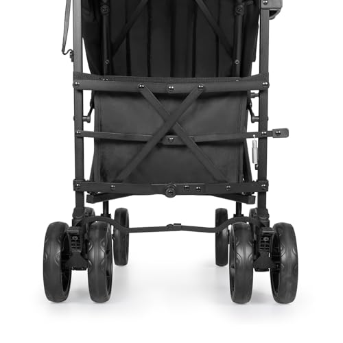 hauck Fold N Care, Black - Schirmbuggy für Kinder ab 6 Monaten bis 22 kg, Klein Zusammenklappbar, 7,6 kg, mit Liegeposition & UV-Schutz 50+, XL Korb, EVA Kunststoffräder, Drehbare Vorderräder