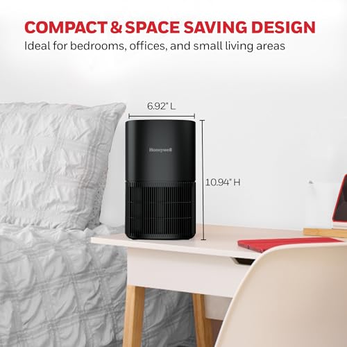 Honeywell Allergen Plus AQSense™ HEPA Air Purifier for Home, Bedroom & Pets, 530 sq ft Coverage, Air Quality Sensor, Auto Mode, Sleep Mode, 3-in-1 Filter, Smoke & Odor Reducer, AHAM Verifide, Black - Image 5