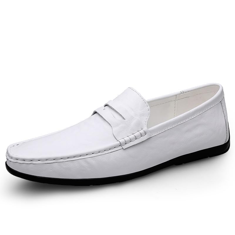 Men's Loafers Shoes Round Toe Faux Leather Penny Loafers Flat Heel Flexible Lightweight Wedding Outdoor Slip-on2