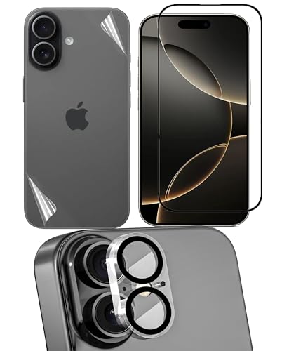 Image of Tempered Glass Screen Protector Compatible for iphone 17 | Front And Back Screen Guard With camera lens protector (Combo)