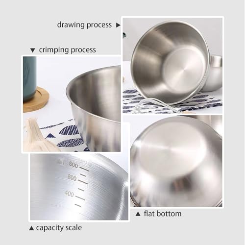 WANBY Stainless Steel Cereal Bowls 8Pcs 28Oz Metal Salad Dinner Bowl Set by WANBY - Used condition - Image 4