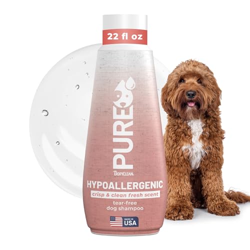 TropiClean Pure Puppy Shampoo, Hypoallergenic Dog Shampoo for Allergies & Sensitive Skin, Made in USA, Safe for Cats & Kittens, 22 oz.