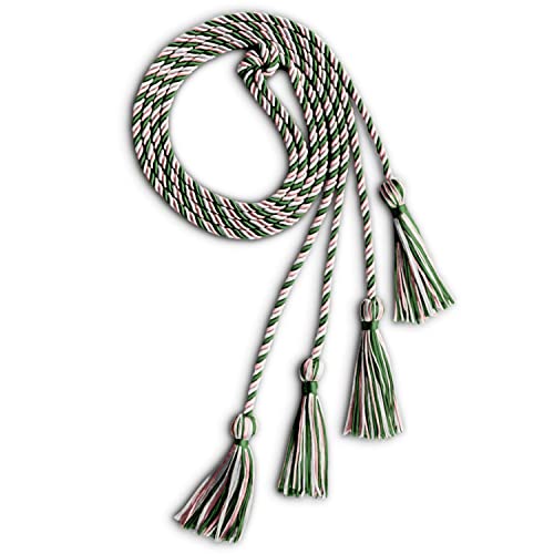 Image of Endea Graduation Double Honor Cord Three-Color (Kelly Green /Pink /White)