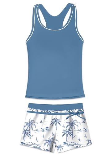 Image of Little Girls' Summer Swimwear Two Piece Boyshort Tankini Kids Swimsuit