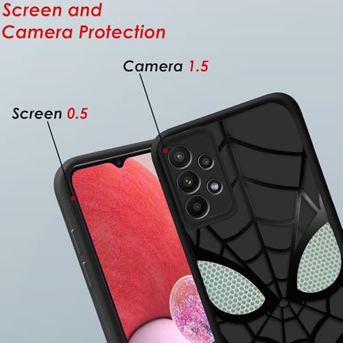 Image of Stylish Spider Back Case Cover Compatible for Samsung Galaxy A13 4G / A23 4G | Spidey Face Mask Case | Soft Silicone | Camera & Full Body Protection | Shock Proof | (Black)