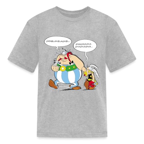 Spreadshirt Asterix & Obelix Speach Bubbles Kid's T-Shirt Heather Gray
