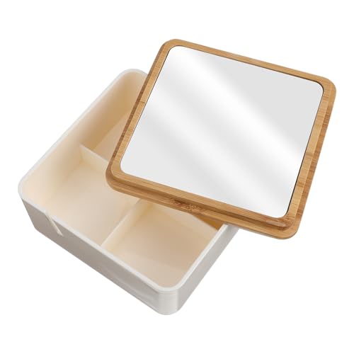 Miroir de maquillage transparent pour coiffeuse encombrée avec rangement - 2