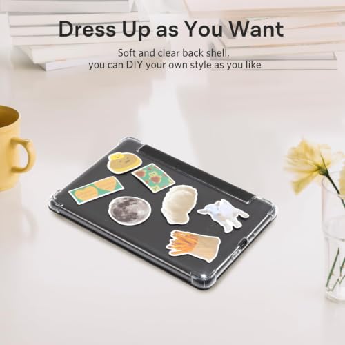 Image of CoBak Case for 7 inch Ereader - New PU Leather Cover and Clear Soft Silicone Back Cover with Auto Sleep Wake Feature,Black