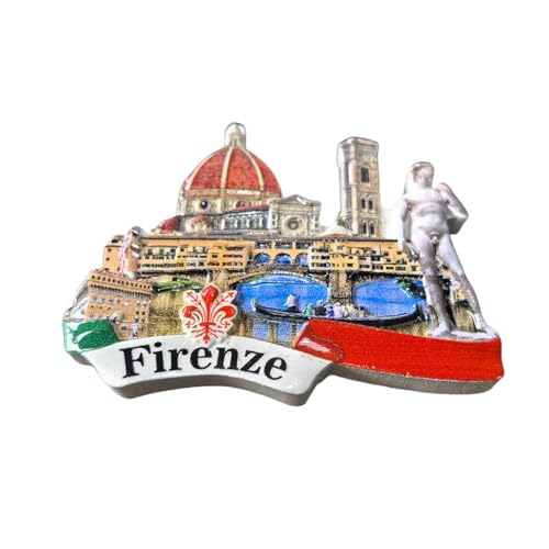 Imán decorativo para refrigerador Florence Italy 3D 8x6 cm miniatura 2