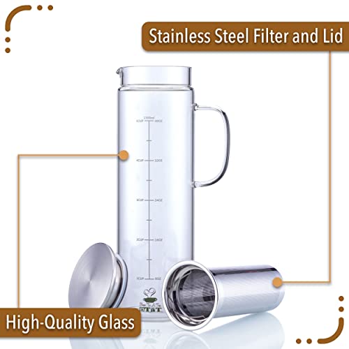 Btat- Cold Brew Coffee Maker, 1.5 Quart,48 Oz Iced Coffee Maker, Iced Tea Maker, Airtight Cold Brew Pitcher, Coffee Accessories, Cold Brew System, Cold Tea Brewing, Coffee Gift #TOP1