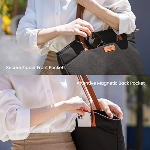 Tomtoc Tote Bag For Women, Water-Resistant Laptop Shoulder Bag Lightweight Large Capacity Shopping Bag For Daily Office Work, Business Travel School Fits Up To 16-Inch Macbook Pro M2 2023 A2780 #TOP4
