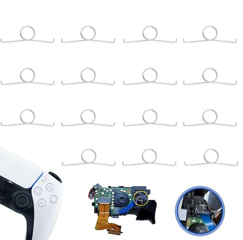 15 Stück Ersatz-L2-R2-Auslöseknopffedern, silberne Metall-Auslöseknopffeder, kompatibel mit Playstation PS5-Controller-Teilen, Reparaturzubehör