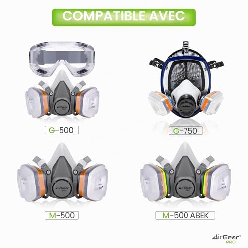 AirGearPro C-500 Lot de 6 Filtres à Poussière P2 pour Masque Respiratoire – vue 4