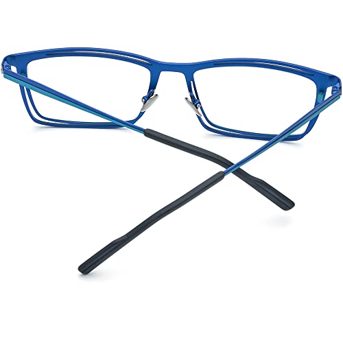 Image of FONEX Pure Titanium Glasses Frame Men Square Magnet Clip On Eyeglasses with Polarized Lens