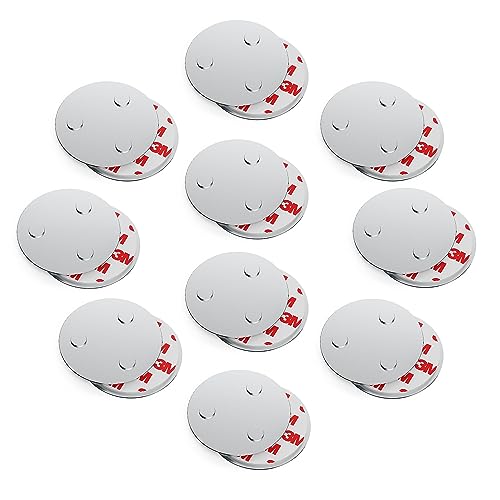 conecto, Magnet-Halterung, Starke Magnet-Befestigung, universell verwendbar, magnetisch und mit Bohrloch, geeignet für Rauch-Warn-Melder, 60mm, 10er Set