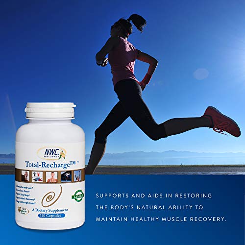 Total-Recharge Stress Relief, Energy Increase, Supports Mental Clarity, Workout Recovery and Natural Calming Effect, Vegetarian Formula - 120 Count Capsules by NWC Naturals