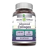 Amazing Formulas Advanced Collagen Supplement | Collagen Type I, II & III with Vitamin C & Hyaluronic | 1600 Mg Per Serving | 90 Capsules | Non-GMO | Gluten-Free | Made in USA