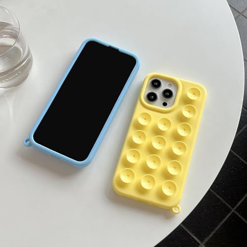 Coque iPhone 13 Pro violette en silicone souple à motif ventouse amusant - 2