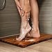 VaeFae Teak Shower Mat, Non-Slip Bath Mat, Luxury Spa Mat, Wooden Mat for Bathtub, 20 x 13 in