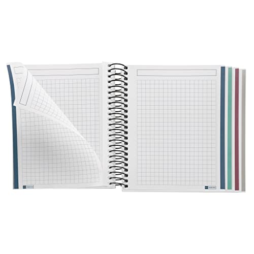 Miquelrius 4.5 X 6 A6 Recycled Wirebound Notebook, 4-Subject Graph Paper, Black #TOP3