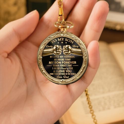 VELMORAS My Son Forever - Personalized Print Pocket Watch - 3