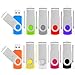 16GB Flash Drive Multicolor Thumb Drives 10 Pack, USB 2.0 Memory Stick Pendrive Jump Drives, Swivel Photo Stick USB Storage Flash Drive Data Backup for Memoirs, School, Office Supplies