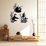 Jipersuo Decoración de pared de metal para salas de estar y dormitorios o decoración de estilo retro para colgar en la pared del hogar para decoración del hogar (negro, 30 x 30 cm)