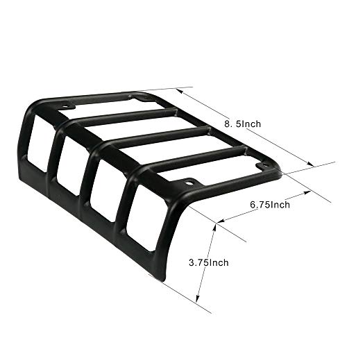 Hooke Road Matte Black Tail Light Cover Guards For Rear Taillights Compatible With Jeep Wrangler Jk 2007-2018 - Pair #TOP5