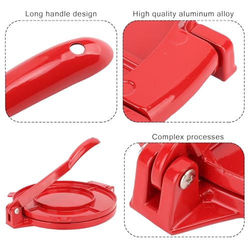Tortilla Maker Manual Tortilla Press with Handle Aluminum Alloy Flatbread Dumpling Skin Maker Multifunctional Dough Press Bakeware Gadgets DIY Baking Tool Accessories for Roti Pizza （9.8 x 10in） - Thumbnail 3