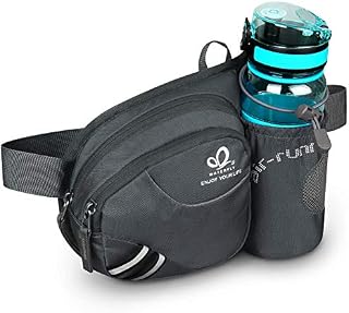 WATERFLY Hiking Waist Bag Fanny Pack with Water Bottle Holder for Men Women