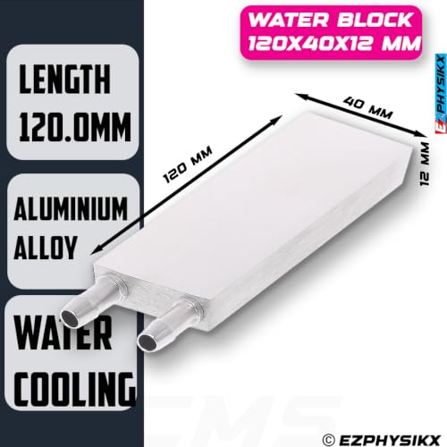 Image of Aluminum Liquid /Water Cooling Block for Cooling PC Computer Graphics Card Electronics Peltier Laptop CPU GPU VGA RAM VRAM VRM IC LED MOSFET Transistor SCR - Pack of 1 (40X120 MM)