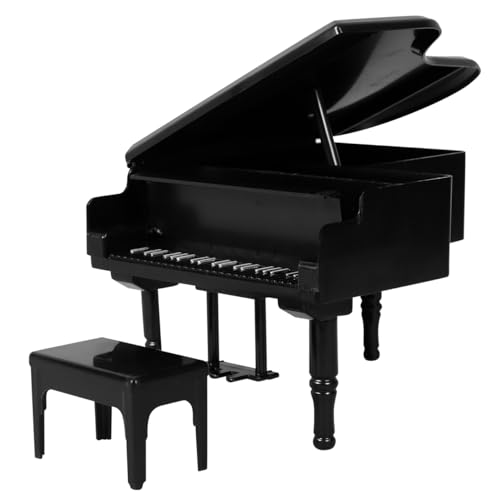 Abaodam Mini Grand Piano & Stool Set for Dollhouse Decor