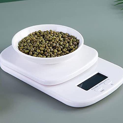Báscula de Alimentos Báscula de Alimentos de precisión para Pesar Alimentos y café para nutrición y preparación de Comidas Color: Blanco Tamaño: 11 cm * 17 cm 1,