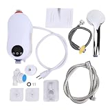 Geevorks Mini Tankless Water Heater, Electric Water Heater with LED Touch Screen 30-55C, IPX4, no drill installation for shower
