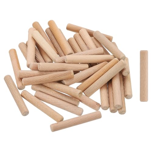 QUARKZMAN 30 Piezas De Clavijas De Madera De 5/16x2 (8mmx50mm), Clavijas De Madera Con Estrías Y Extremos Biselados, Varillas De Madera