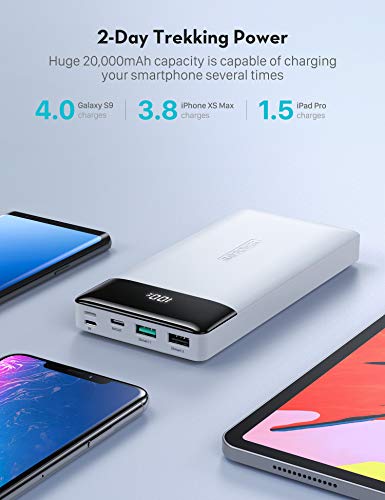 Portable Charger 20000mAh PD 3.0 Power Bank QC 3.0 18W USB C External Battery Pack Tri-Input and Tri-Output Cell Phone Charger Battery for iPhone, Samsung and More - Thumbnail 2