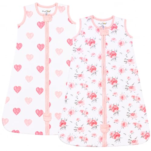 Organic Cotton Baby Wearable Blanket 1.0 TOG Sleep Sack 6-12 Months 2-Pack