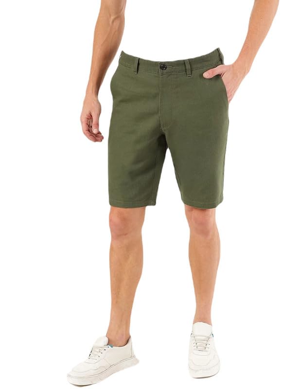 Linen Mix Plain Regular Fit Shorts